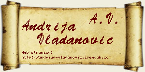Andrija Vladanović vizit kartica